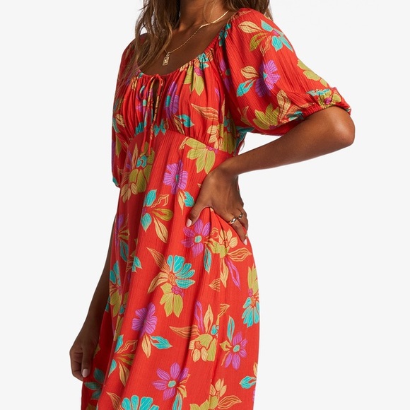 Billabong ♡ Floral Romance Midi Dress - Picture 3 of 6